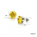 Popular amarelo cristal stud brincos, mini stud brinco para as mulheres